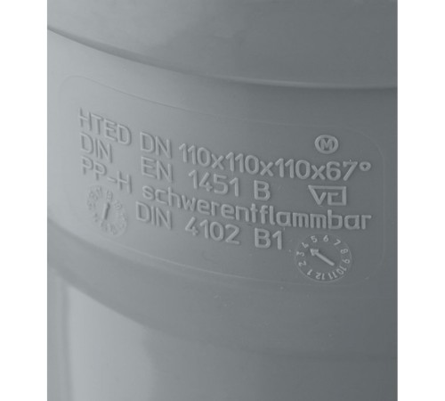 Крестовина канализационная HTED 110х110х110 67° двухплоскостная Ostendorf