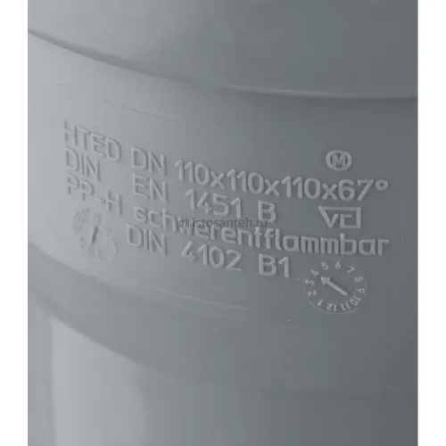 Крестовина канализационная HTED 110х110х110 67° двухплоскостная Ostendorf