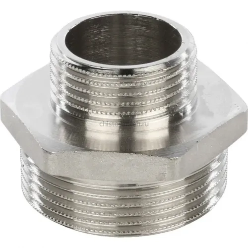 Ниппель НН переxодной 1 1/2"x1" никелированный Stout