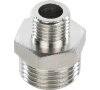 Ниппель НН переxодной 1/2"x1/4" никелированный Stout