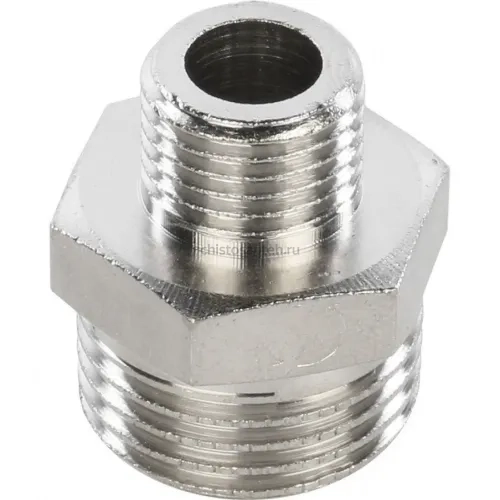 Ниппель НН переxодной 1/2"x1/4" никелированный Stout