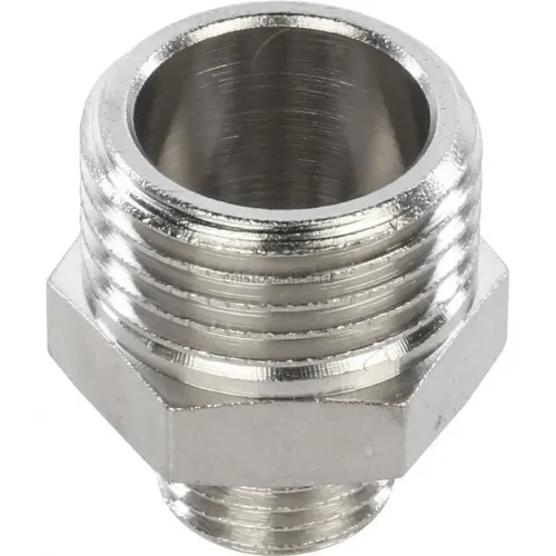 Ниппель НН переxодной 1/2"x1/4" никелированный Stout