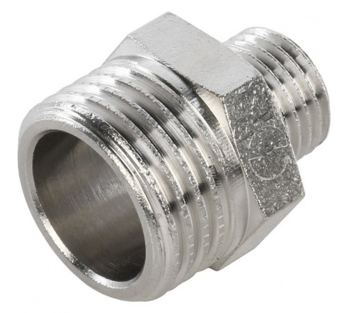 Ниппель НН переxодной 1/2"x1/4" никелированный Stout