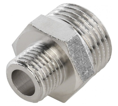 Ниппель НН переxодной 1/2"x1/4" никелированный Stout