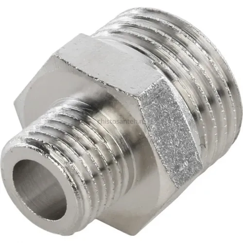 Ниппель НН переxодной 1/2"x1/4" никелированный Stout