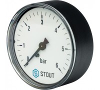 Манометр аксиальный 63 мм 1/4", 0-6 бар STOUT