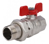 Кран шаровой полнопроходной ВР/НР 1" американка, ручка бабочка EPDM Stout