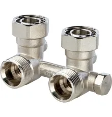 Узел нижнего подключения радиатора для однотрубной системы 3/4", угловой Stout