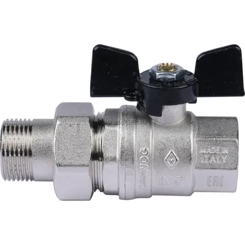Кран шаровый со сгоном бабочка 3/4" Bugatti