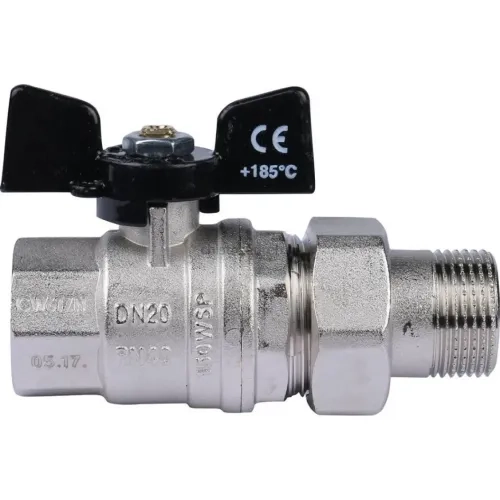 Кран шаровый со сгоном бабочка 3/4" Bugatti
