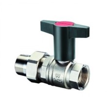 Кран шаровый Optibal 1/2" НГ с американкой маховик пластмассовый Oventrop