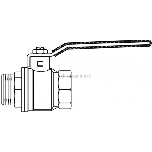 Кран шаровый 1 1/4" НВ маховик из алюминия Optibal Oventrop