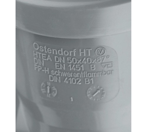 Тройник канализационный HTEA 50х40/90° Ostendorf Тройник канализационный HTEA 50х40/90° Ostendorf
