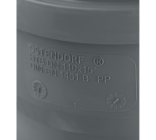 Отвод канализационный HTB 110 15° Ostendorf