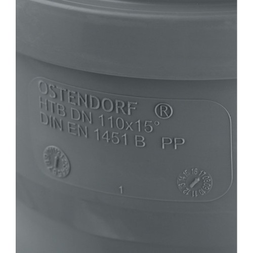 Отвод канализационный HTB 110 15° Ostendorf