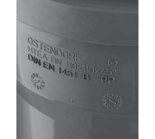 Тройник канализационный HTEA 110х110/45° Ostendorf