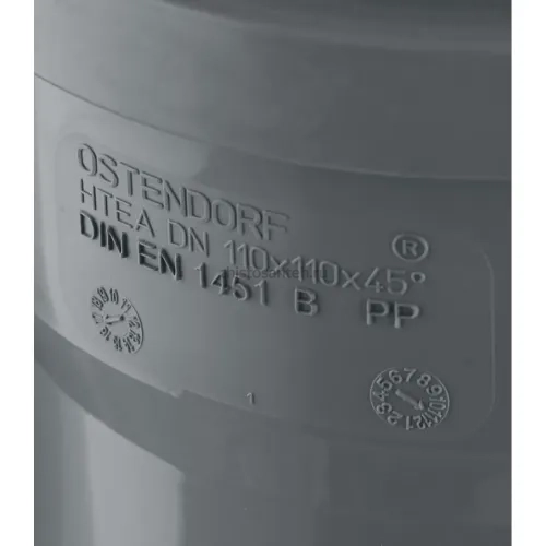 Тройник канализационный HTEA 110х110/45° Ostendorf