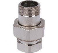 Разъемное соединение "американка" ВН 3/4", уплотнение под гайкой под гайкой, никелированное Stout