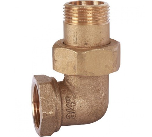 Разъемное угловое соединение "американка" ВН 3/4", уплотнение под гайкой o-ring кольцо Stout