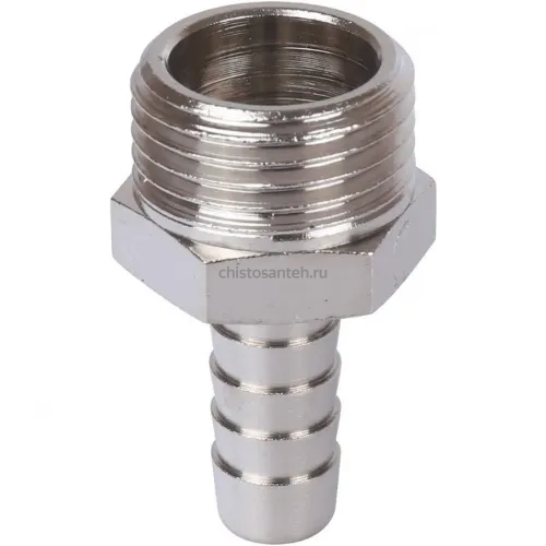 Штуцер НР 1/2"x10, никелированный Stout