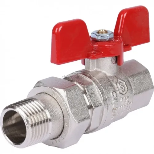 Кран шаровой полнопроходной ВР/НР 1/2" американка, ручка бабочка EPDM Stout