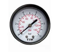 Манометр аксиальный 50 мм 1/4", 0-10 бар TIM