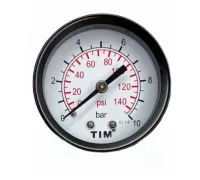 Манометр аксиальный 50 мм 1/4", 0-10 бар TIM