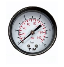 Манометр аксиальный 50 мм 1/4", 0-10 бар TIM