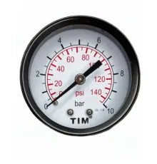 Манометр аксиальный 50 мм 1/4", 0-10 бар TIM