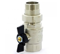 Кран шаровый со сгоном бабочка 1 1/4" Bugatti