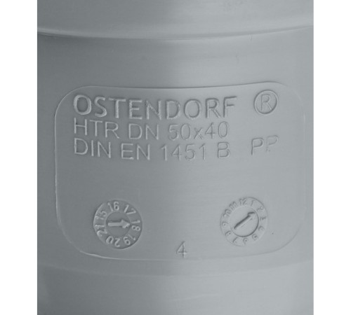 Переходник канализационный HTR 50х40 Ostendorf Переходник канализационный HTR 50х40 Ostendorf