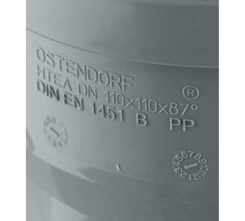 Тройник канализационный HTEA 110х110/90° Ostendorf