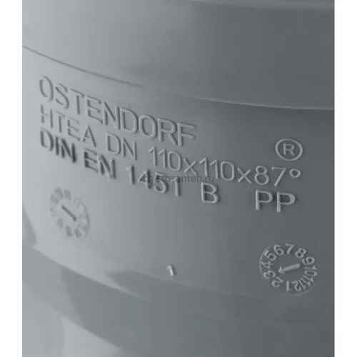 Тройник канализационный HTEA 110х110/90° Ostendorf