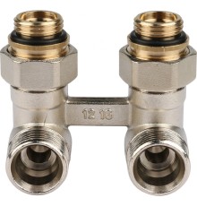 Узел нижнего подключения радиатора 1/2" НР x 3/4" НР, угловой REHAU (РЕХАУ - 12407371001)