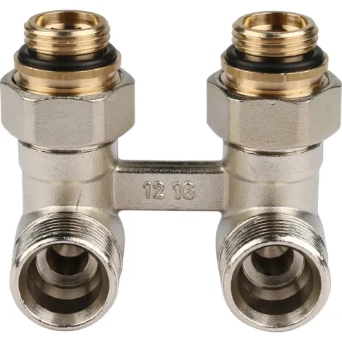 Узел нижнего подключения радиатора 1/2" НР x 3/4" НР, угловой REHAU (РЕХАУ - 12407371001)