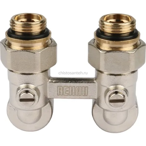 Узел нижнего подключения радиатора 1/2" НР x 3/4" НР, угловой REHAU (РЕХАУ - 12407371001)