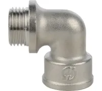 Угольник с упором НВ 1/2" никелированный Stout
