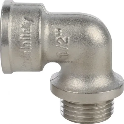 Угольник с упором НВ 1/2" никелированный Stout