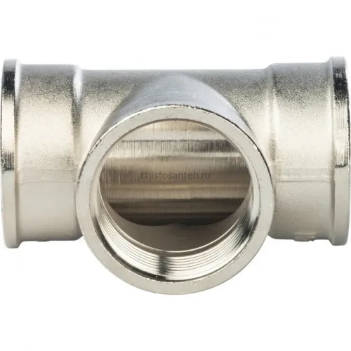 Тройник ВВ 1 1/4", никелированный Stout