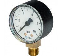 Манометр радиальный 50 мм 1/4", 0-10 бар STOUT