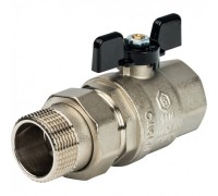 Кран шаровой полнопроходной ВР/НР 1 1/4" американка, ручка бабочка Stout