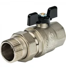 Кран шаровой полнопроходной ВР/НР 1 1/4" американка, ручка бабочка Stout