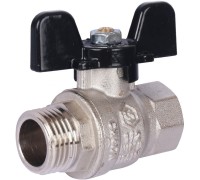 Кран шаровой стандартнопроходной ВР/НР 1/2", ручка бабочка Stout