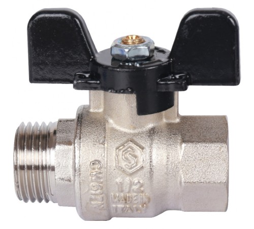 Кран шаровой стандартнопроходной ВР/НР 1/2", ручка бабочка Stout