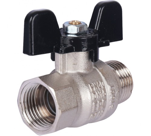 Кран шаровой стандартнопроходной ВР/НР 1/2", ручка бабочка Stout