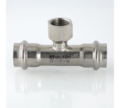 Пресс-тройник с внутренней резьбой 22 х 3/4" х 22 мм из нержавеющей стали VTi.932.I.220522 VALTEC (ВАЛТЕК)