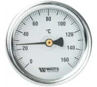 Термометр биметаллический 63 мм 1/2", 160°C с погружной гильзой 50 мм Watts F+R801 OR