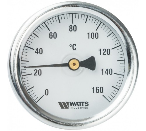 Термометр биметаллический 63 мм 1/2", 160°C с погружной гильзой 50 мм Watts F+R801 OR Термометр биметаллический 63 мм 1/2", 160°C с погружной гильзой 50 мм Watts F+R801 OR