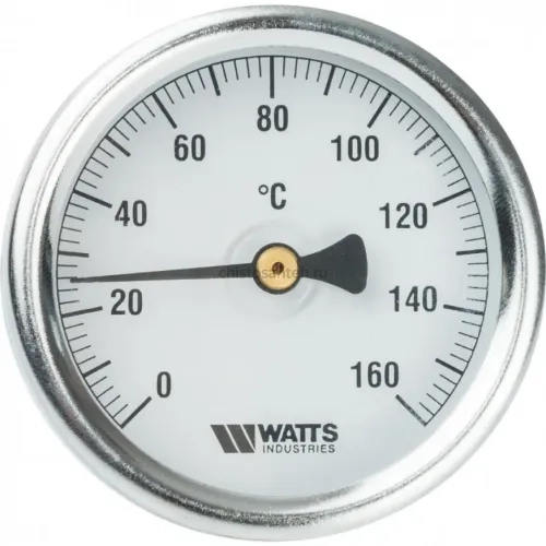 Термометр биметаллический 63 мм 1/2", 160°C с погружной гильзой 50 мм Watts F+R801 OR