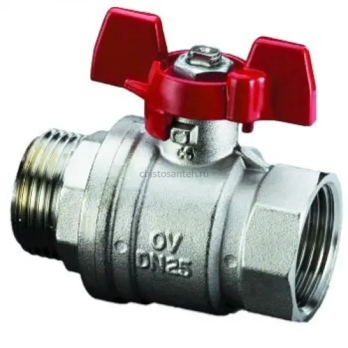 Кран шаровый 1" НВ маховик из алюминия Optibal Oventrop